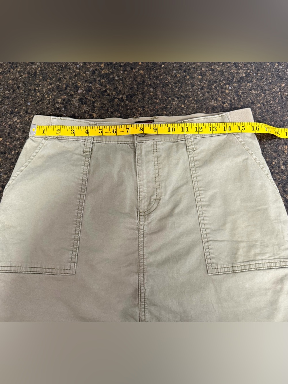 Lee Olive Green Cargo Utility Casual Cotton Mesh Women's 12 Skort Skirt & Shorts - Picture 6 of 10